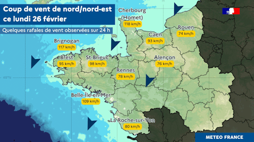 Rafales ce lundi 26 février 