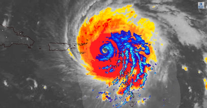 Image radar du cyclone Irma à La Réunion
