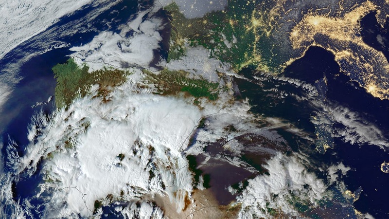 Orage en V sans la Province de Valence