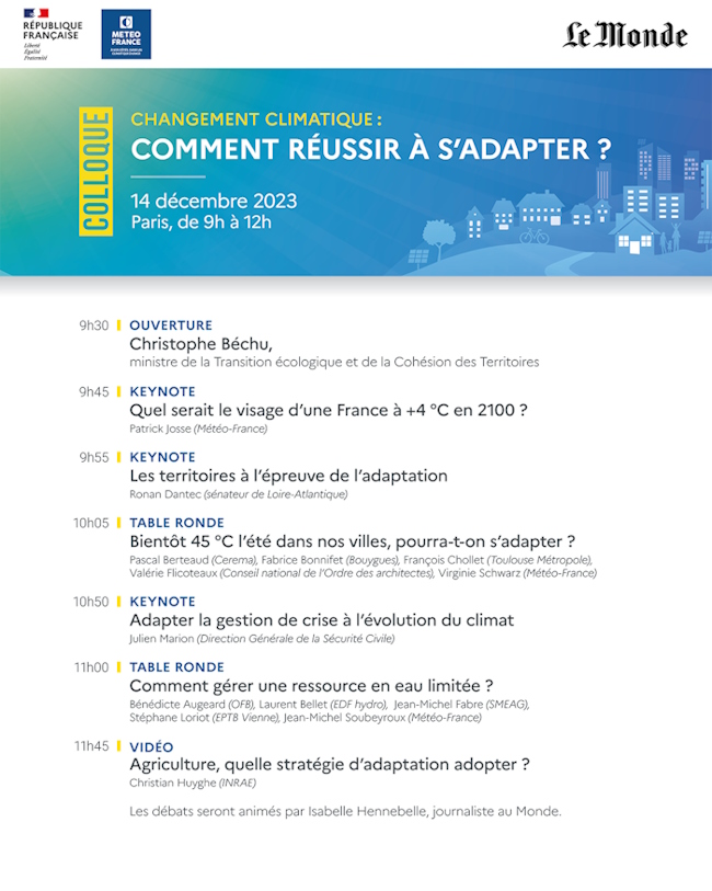 Programme colloque. © Météo-France
