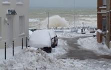 Yport (76) lors de l'épisode neigeux et froid de mars 2013