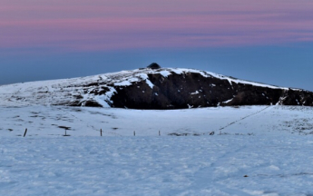Le sommet du Hohneck (1363 m) dans les Vosges enneigé le mercredi 15 février.
