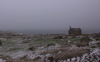 Les premiers flocons ont commencé à tombé sur la Bretagne, ici à Landunvez (29)