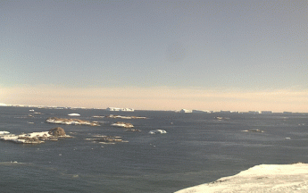 Vue de la webcam de la base Dumont d'Urville ce vendredi matin.