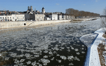 Grand froid à Orléans : la Loire, le 10 février 2012