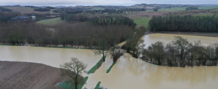 Inondations et routes coupées dans le Gers 