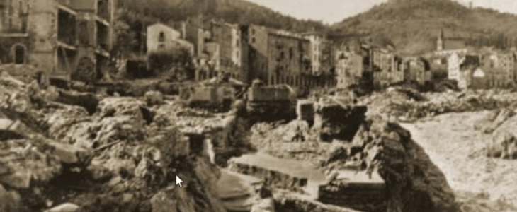 Amélie_les-Bains lors de l'aiguat de 1940