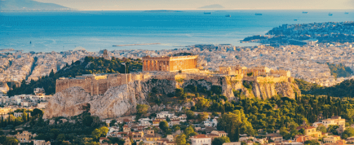 Athènes - vue aérienne sur l'Acropole 