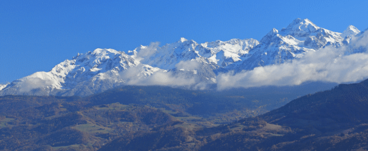 Massif de Belledonne vu depuis Grenoble, le 5 novembre 2021.