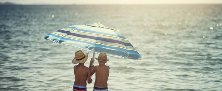 Enfants à la plage.