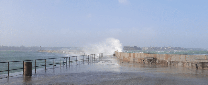 St Malo ce matin après le passage de la tempête Franklin.