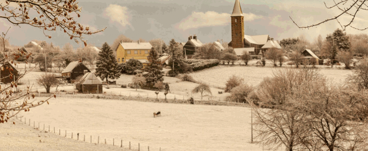Neige en plaine dans l'Orne en décembre 2020