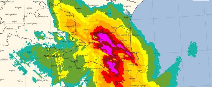 Lame d'eau cumulée sur 72 heures, entre lundi 20 janvier à 14 h UTC et jeudi 23 janvier 2020 à 10 h UTC.