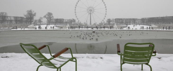 Illustration froid à Paris.