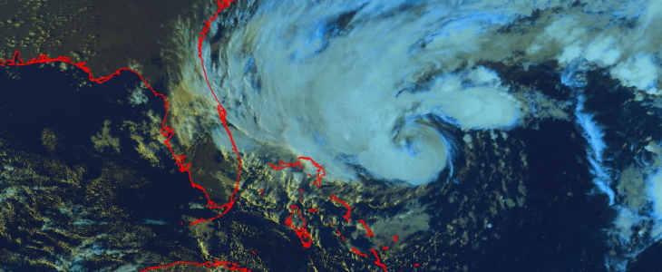 Image satellite de Nicole le 8 novembre 2022 à 22 UTC.