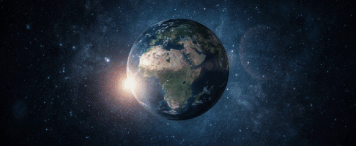 La Terre, vue depuis l'espace.