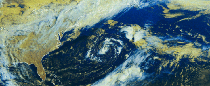 La tempête subtropicale Ana vue par le satellite GOES-Est le 22 mai 2021 à 12 UTC