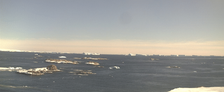Vue de la webcam de la base Dumont d'Urville ce vendredi matin.
