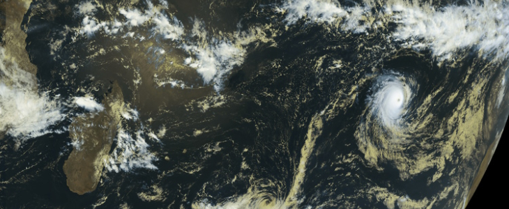 Image satellite de Freddy qui commençait à se renforcer mercredi matin.