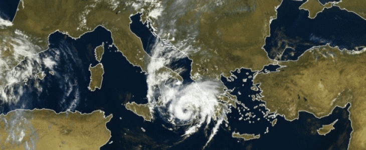 Le medicane Ianos approche le Sud-Ouest la Grèce - image satellite du 17 septembre 2020.