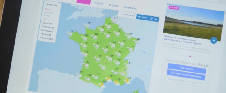 Le site internet de Météo-France.