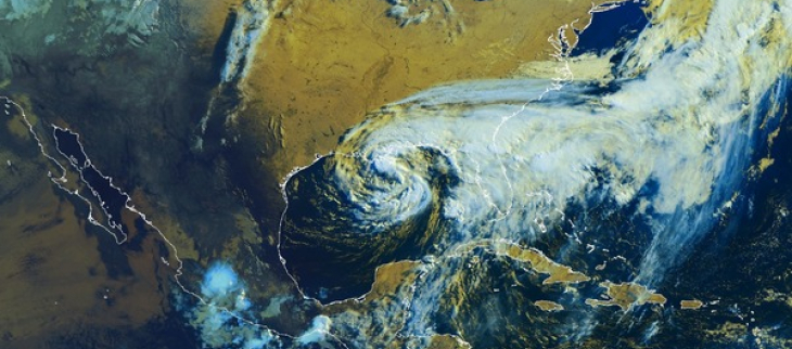 Image du satellite GOES16 le 7 juin 2020 à 12 UTC - Cristobal aborde alors la Louisiane - © Météo-France