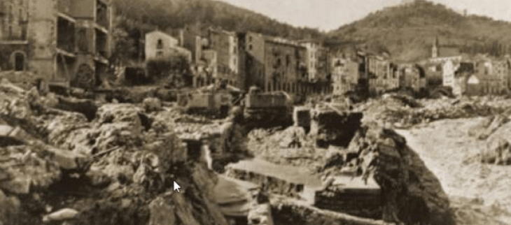 Amélie_les-Bains lors de l'aiguat de 1940