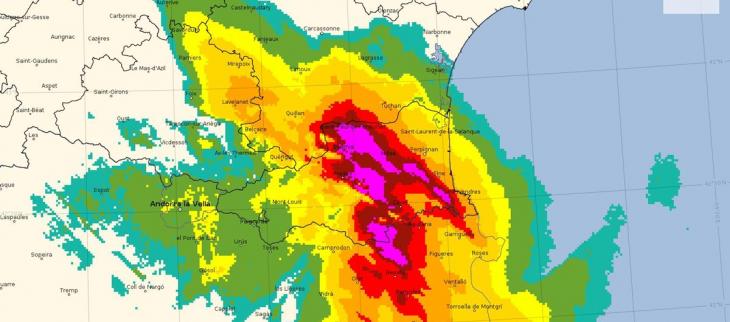 Lame d'eau cumulée sur 72 heures, entre lundi 20 janvier à 14 h UTC et jeudi 23 janvier 2020 à 10 h UTC.