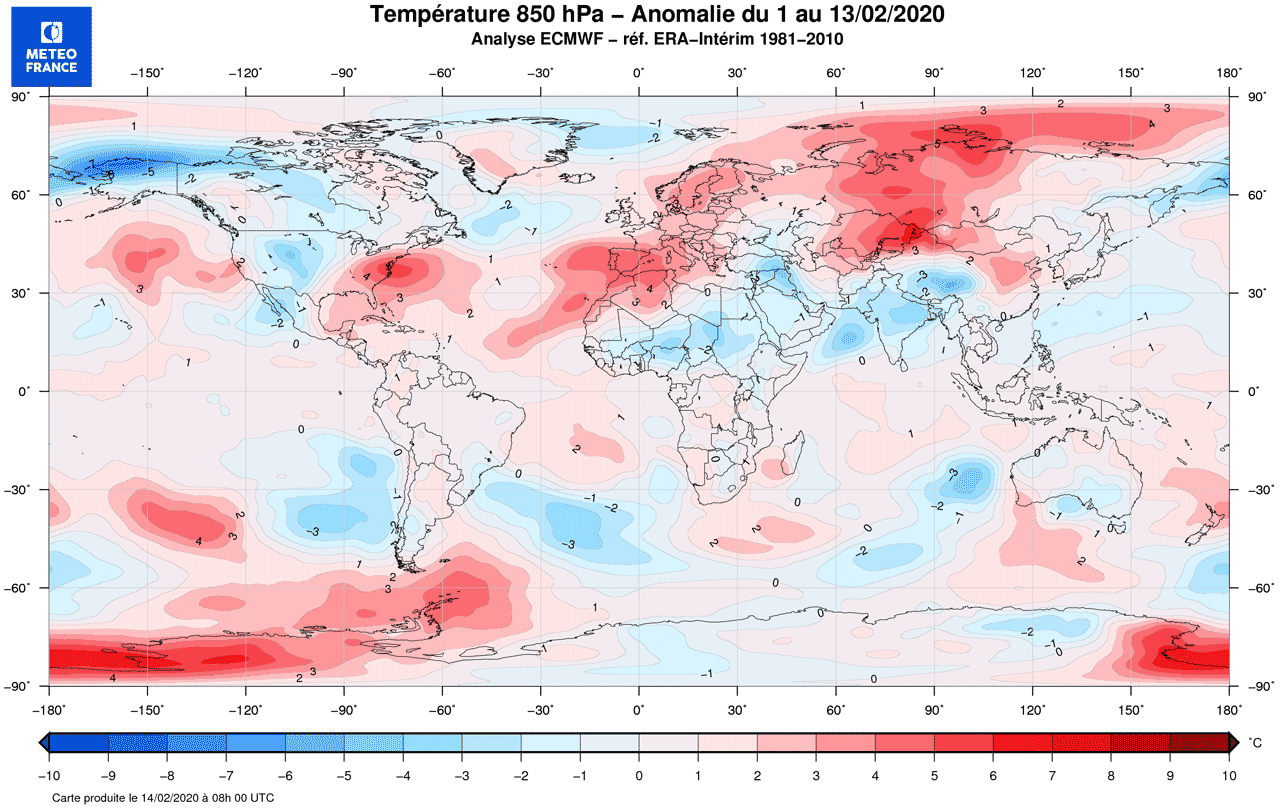 Modèle du Centre européen pour les prévisions météorologiques à moyen terme, développé en partenariat avec Météo-France.
