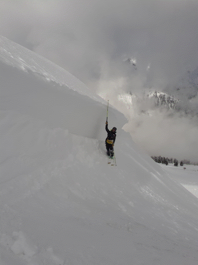 Avalanche spontanée à Vallorcine Belle Place, le lundi 15 mars 2021. © Météo-France, Bruno Gilles.