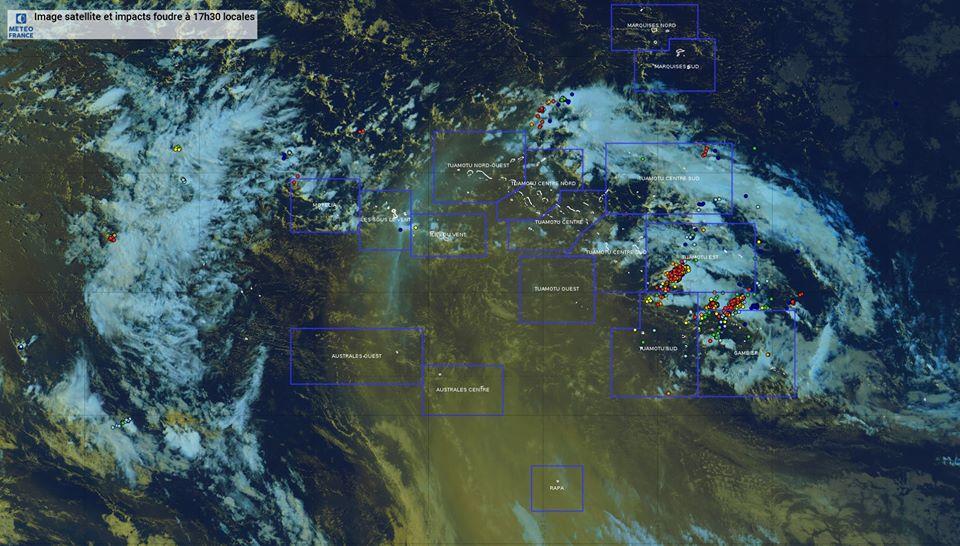Les particules de cendres issues des incendies australiens ont été véhiculées sur la partie ouest de la Polynésie française. © Météo-France.