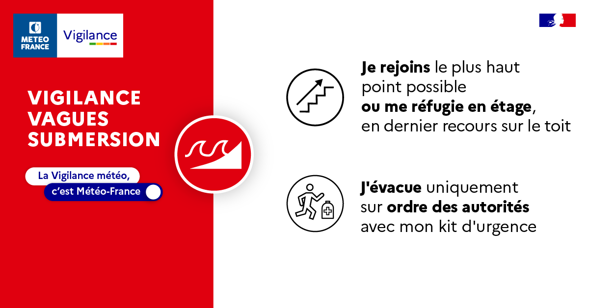 Conseils de comportement - Vigilance rouge - Vagues-submersion 2. © Météo-France