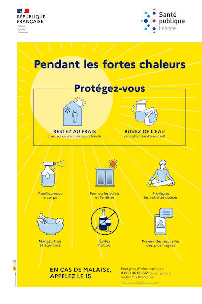 Pendant les fortes chaleurs, protégez-vous. © Santé publique France