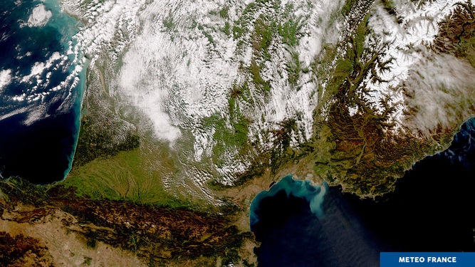 Image satellite Neige et mistral - Météo-France