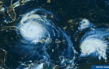 Les cyclones Irma et José vus par le satellite GOES13 le 8 septembre 2017 à 14h UTC