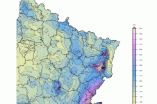 Cumul moyen annuel de précipitations sur le quart nord-est. © Météo-France.