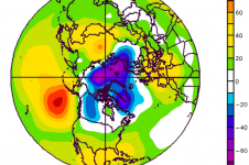 Anomalies de géopotentiel à 500 hPa sur la période de janvier à juin 2020 - © NCEP/NCAR
