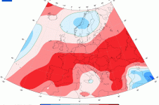 Pression moyenne au niveau de la mer du 1er au 25 octobre 2021. © Modèle du Centre européen pour les prévisions météorologiques à moyen terme, développé en partenariat avec Météo-France.