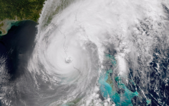 L'ouragan Ian au moment où il a touché la Floride.