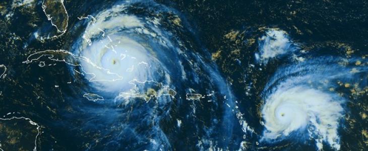 Les cyclones Irma et José vus par le satellite GOES13 le 8 septembre 2017 à 14h UTC