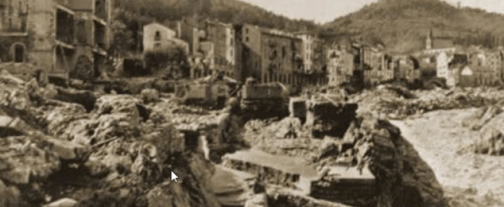 Amélie_les-Bains lors de l'aiguat de 1940