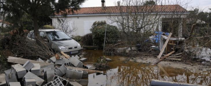 Conséquences de la tempête Xynthia à La Faute sur Mer en Vendée le 4 mars 2010