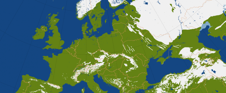 Couverture neigeuse en Europe à la date du 26 janvier 2020. © NOAA.