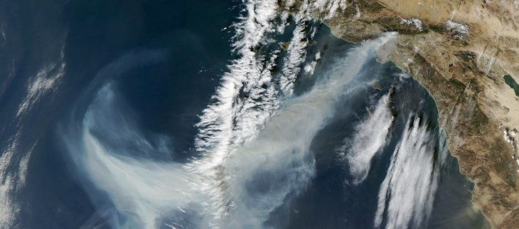Image du satellite Aqua le 9 janvier 2025.