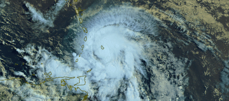 Le cyclone Elsa avant son passage sur l'arc antillais vendredi