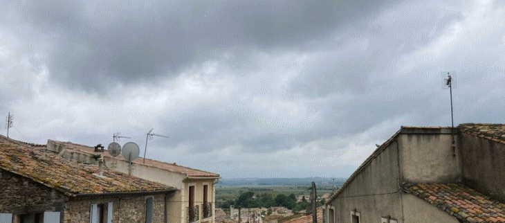 Temps souvent nuageux et pluvieux dans le Sud, comme ici dans l'Hérault, cette fin de semaine.