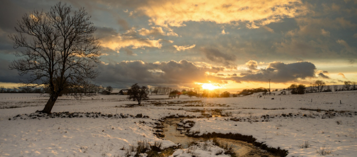 Neige dans le Cantal © Infoclimat / jjk92