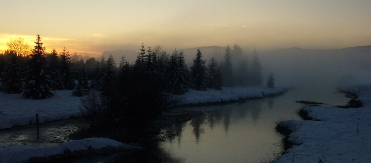 Paysage proche de Mouthe dans le Doubs.