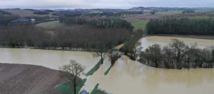 Inondations et routes coupées dans le Gers 