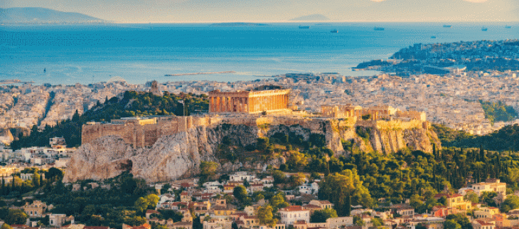 Athènes - vue aérienne sur l'Acropole 